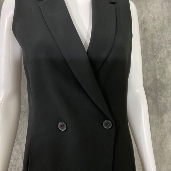 BABATON ARITZIA double -breasted Mini Dress Size 4 Black sleeveless pockets - Picture 2 of 12